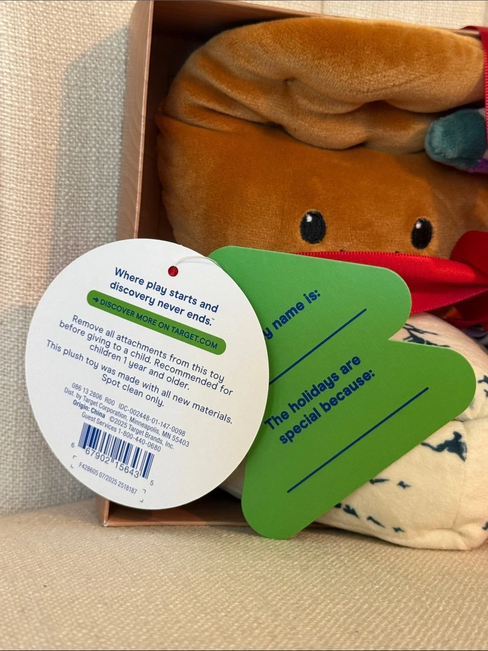 NEW Giggle Scape plush age 1+ Charcuterie food HONEY peta CHEESE fig KAWAII toy